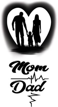 Dua 5 inch Mom and Dad poster Heart Reusable Sticker