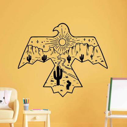 SnappyVinyl 27 cm Hand Drawn Desert Self Adhesive Sticker