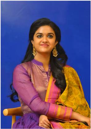 Eltass 30 cm Keerthi suresh wall sticker - Actress keerthi suresh cute wall sticker Self Adhesive Sticker