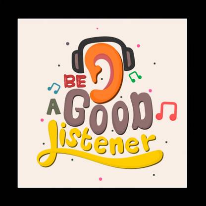 Ordershock 8 inch Be A Good Listener Frame Cultivate Connection Quotes 8x8 Inch Self Adhesive Sticker