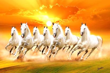 Lopo 30 cm Running Horse Vastu Self Adhesive Sticker