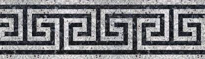 WALLDESIGN 304.8 cm Marble Stone Inlay Gray &amp; Black Pattern Border Sticker - 3 inch width by 10 ft length - Small Self Adhesive Sticker