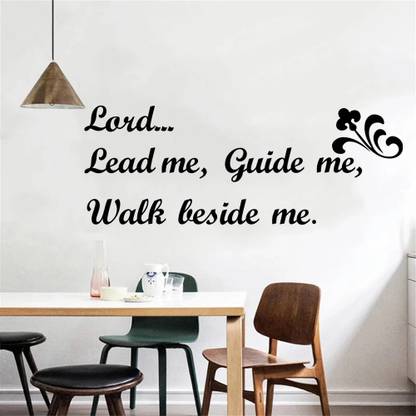 SnappyVinyl 64 cm Lord Lead Me Guide Me Walk Beside Me Bible Quotations Wall Self Adhesive Sticker