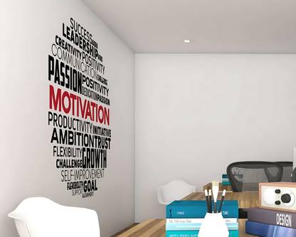 STIKHUB 60 cm Motivational Quotes Vinyl Wall sticker For Office Self Adhesive Sticker