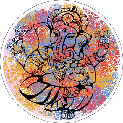 SAI DESIGNS 50 cm ganesha wall stickergod _bhagwan ji wall sticker(50X50) Self Adhesive Sticker