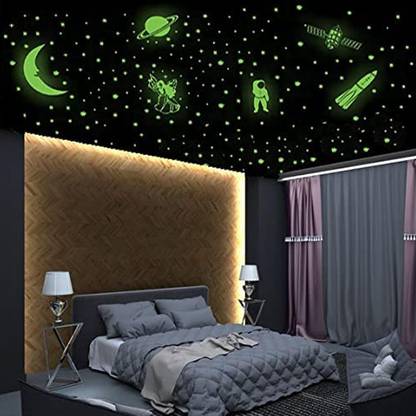 wonderful creation 17.78 cm Glow in the Dark Wall & Roof Sticker for Kids/Bed/Guest/All Room Magnetic Sticker