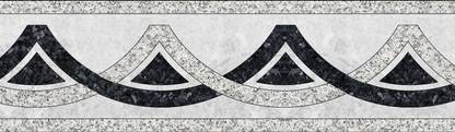 WALLDESIGN 304.8 cm Tile Marble Stone Inlay Pattern Border Light Wallpapers - 3 inch width by 10 ft length - Small Self Adhesive Sticker