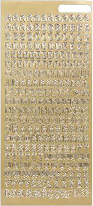 LITTLE BIRDIE 23 cm Foil Peel Off Sticker Alphabet Capital Letters Golden 10 X 23cm 1Sheet Self Adhesive Sticker