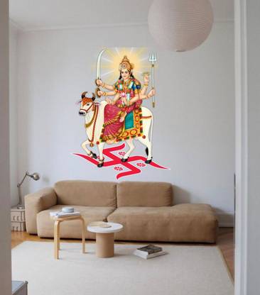 VCREATE DECOR 58 cm Mataji Wall Sticker & Decal Size -( 58 cm x 43 cm ) Self Adhesive Sticker