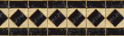 WALLDESIGN 304.8 cm Decorative Stone Inlay Diamond Pattern Wall Border Trim - 3 inch width by 10 ft length - Small Self Adhesive Sticker