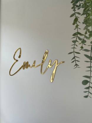 WallFX 15 cm Custom Mirror Acrylic Name Self Adhesive Sticker