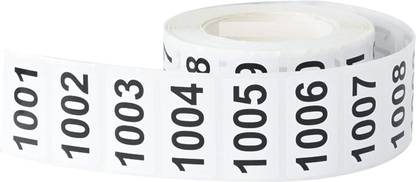 BlackDreams 5 cm Consecutively Numbered Labels Measure: 2"x1" Paper Number Sequences (1001-2000) Self Adhesive Sticker