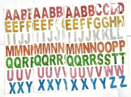 Redge 5 cm Set of 3 ABCD Alphabet Sticker for School and Art and Craft Self Adhesive Self Adhesive Sticker