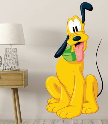 Radheykrishnadecor 60 cm Pluto cute funny dog disney cartoon 3D Vinyl Wall Sticker Self Adhesive Sticker