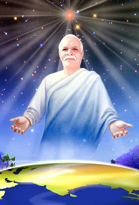 ShubhFly 47 cm Brahma Baba | Shiv Baba Om Shanti Point of Light BK Brahma Kumaris Wall Self Adhesive Sticker