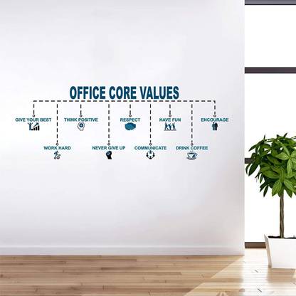 InkHex 120 cm 'Office Core Values' Wall Stickers Self Adhesive Sticker