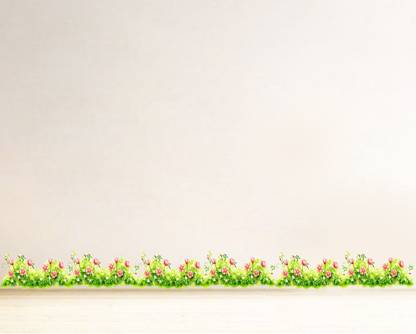VCREATE DECOR 58 cm Pink Flower Border Design Wall Sticker & Decal Size -( 58 cm x 38 cm ) Self Adhesive Sticker