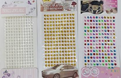 Pratibha 25 cm Self,Adhesive/Pearl Stone Stickers Crystal Bead Sticker for Art Craft Activity Self Adhesive Sticker