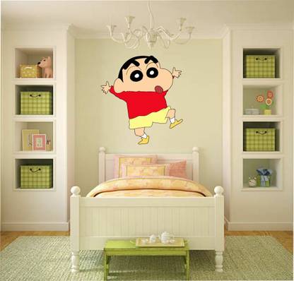 Varadvinayak 38 cm Crayon Shin-chan Animation Cartoon Home & Wall art Sticker For Kids Room Self Adhesive Sticker