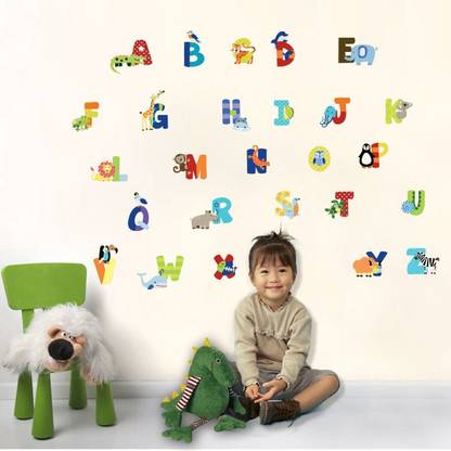 DreamKraft 95 cm Wall Sticker (Abcd,Surface Covering Area - 95 x 77 cm) Removable Sticker