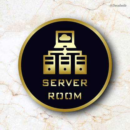 Spacekeeper 15 inch SERVER ROOM Sticker Round Self-Adhesive Sign (Acrylic, 6"X6") Self Adhesive Sticker