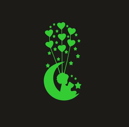 DreamKraft 20 cm Glow in The Dark Decorative Radium Sticker Self Adhesive Sticker