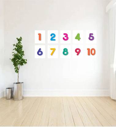 Panchi Collections 17.78 cm Numbers Letters 10 Sticker' Large Size Wall Sticker Self Adhesive Sticker