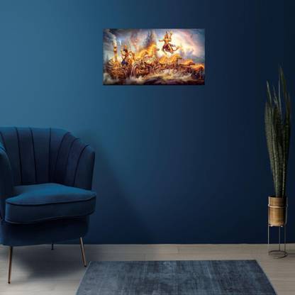 Sahaj Décor 91.44 cm Mahabharat wall poster size (36x20 inch) Self Adhesive Sticker