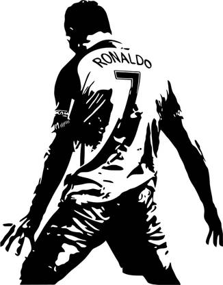 Starxdecals 30 cm Ronaldo wall sticker - Ronaldo winning signature wall sticker - CR7 wall sticker Self Adhesive Sticker