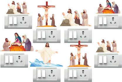 Design Decor 30 cm Jesus Christ Switch board sticker Christian panel sticker Self Adhesive Sticker