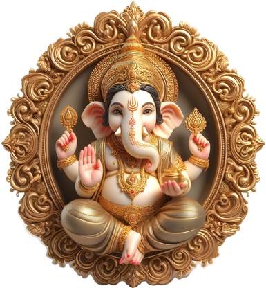 Ajay craft 45 cm Lord Ganesh wall sticker Self Adhesive Sticker