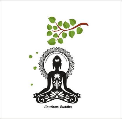 Decoar Nirmal 12 inch Meditation Yoga Buddha Lotus Position Wall Sticker Size 12x18 inch Self Adhesive Sticker