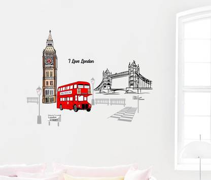 ZEN TREK 45 cm Wall Decals ' I Love London ' Wall Stickers Self Adhesive Sticker