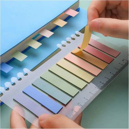 voldot 1.7 inch 200 Pcs Tabs Sticky Notes with Ruler Color Sticky Tabs for Notebook Non-Reusable Sticker