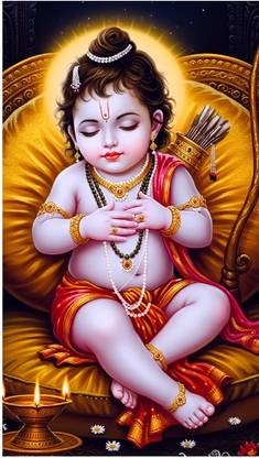 GLOBAL GRAPHICS 60 cm Bal Gopal sliping – Divine Wall Sticker Range Self Adhesive Sticker
