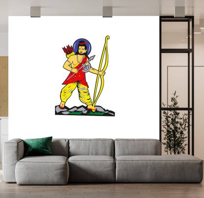 wallpics 13 inch Lord Parshuram JI Religious Self Adhesive Decorative Wall Sticker cut5716-1 Self Adhesive Sticker
