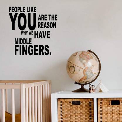 Xskin 29 cm Middle Fingers Fuck Quote Wall Decals Easy to Apply Self Adhesive Sticker
