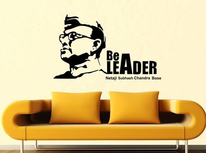 WALLDECORS 60.96 cm A LEADER NETAJI SUBASH CHANDRA BOSE IMAGE Self Adhesive Sticker