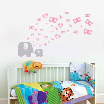 DreamKraft 91 cm Wall Sticker (Elephant,Surface Covering Area - 91 x 55 cm) Removable Sticker