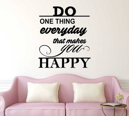 classyclothes 49 inch Classy Happy Quotes Decorative Wallsticker Self Adhesive Sticker