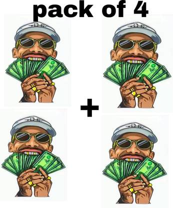 SHREE SHAYAM ENTERPRISES 6 cm dollar in mouth sticker for mobile Self Adhesive Sticker