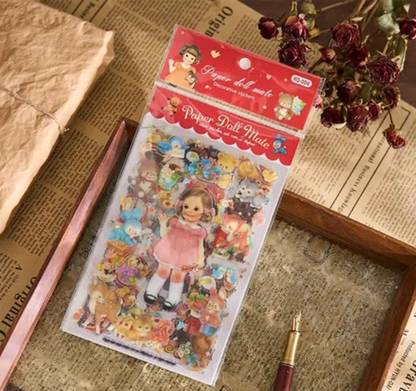 ydmart 2.5 cm 6 Sheets Dolls People Scrapbook Sticker Set, Journaling Scrapbooking Stickers Self Adhesive Sticker