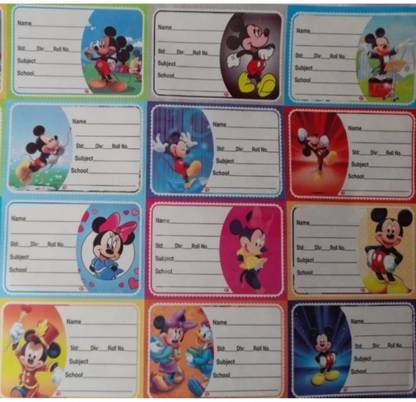 Super Easy 7.1 cm Mixed Design Name Slip Note Book Cartoon Stickers School Label for Boys & Girls Self Adhesive Sticker