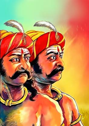 Eltass 30 cm Maruthu pandiyar wall sticker - Maruthu brothers wall sticker - 300GSM - Glossy Self Adhesive Sticker