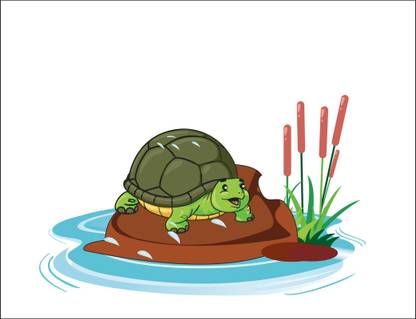 Nirmal Decoar 83 cm Cute turtle cartoon wall sticker size (91x56 cm) Self Adhesive Sticker