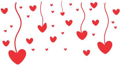 KUKU WALL STICKER 61 cm HD heart wall sticker Self Adhesive Sticker