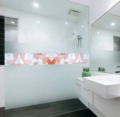 Decal O Decal 12 cm Pink Pattern -Windows/Mirror/Partition/Door/Interior/Multi purpose Sticker Self Adhesive Sticker