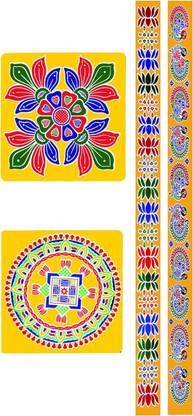 asfaa Enterprises 30 inch Rangoli sticker Self Adhesive Sticker