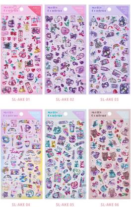 KTRS 12 cm Super Shiny 3D Puffy Stickers Set, DIY for , Aesthetic Sticker, Cute Stickers Removable Sticker