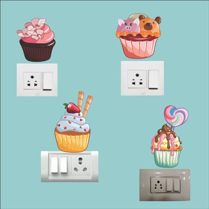 pfdecore 10 inch Ice Cream Switch Bord Sticker room and shop Glow in the Dark Sticker
